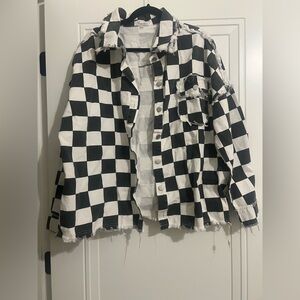 Tracies checkerboard shacket guc size large EUC
